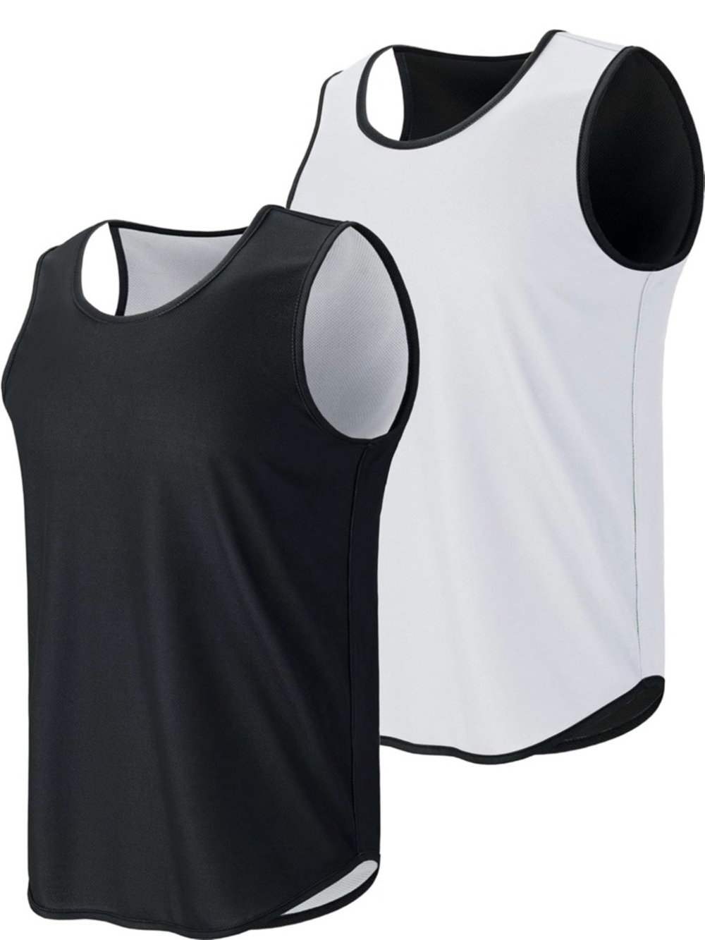 Set of TWO Reversible Black and White Mens basketball jerseys